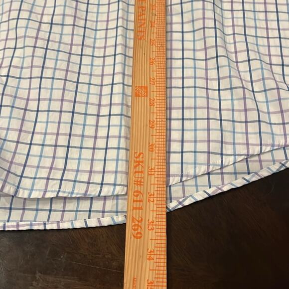 Izod Long Sleeve Window Pane  Button Down Collared Shirt Size 4X Preppy Business - Picture 8 of 9